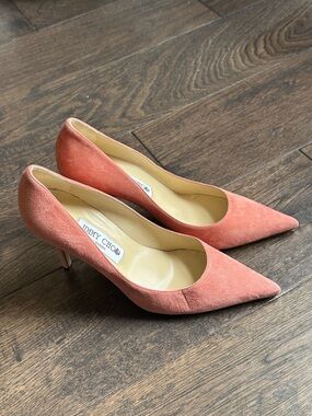 Jimmy Choo Love 85 Candy Pink Heels Suede Pumps Size 37 Women Shoes